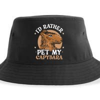 I'd Rather Pet My Capybara Animal Capybaras Rodent Lover Sustainable Bucket Hat