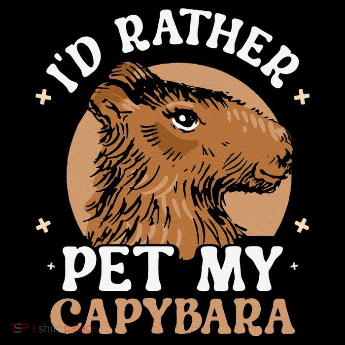 I'd Rather Pet My Capybara Animal Capybaras Rodent Lover Drawstring Bag