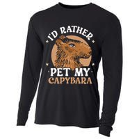 I'd Rather Pet My Capybara Animal Capybaras Rodent Lover Cooling Performance Long Sleeve Crew