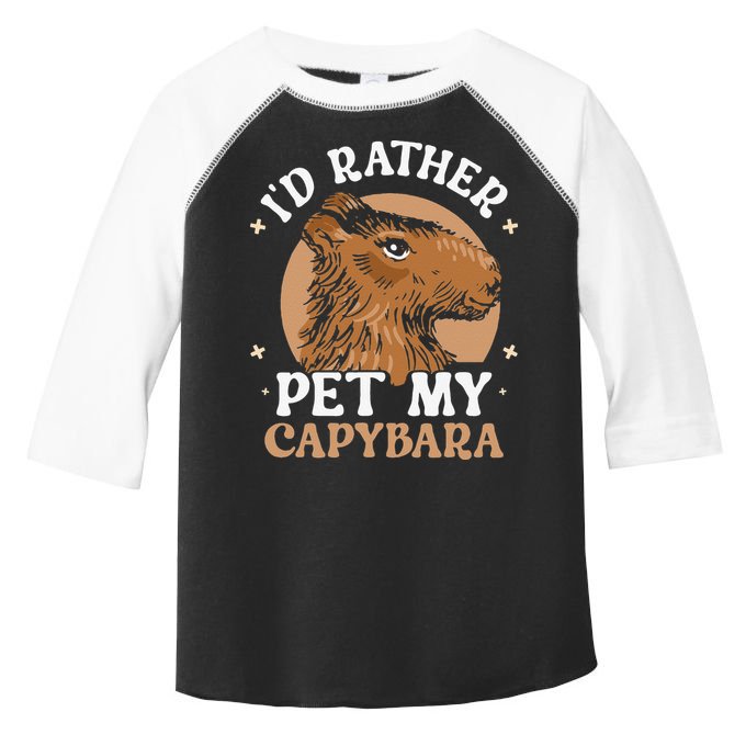 I'd Rather Pet My Capybara Animal Capybaras Rodent Lover Toddler Fine Jersey T-Shirt