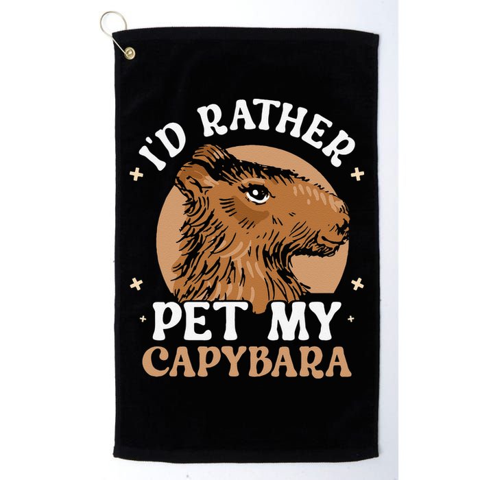 I'd Rather Pet My Capybara Animal Capybaras Rodent Lover Golf Towel