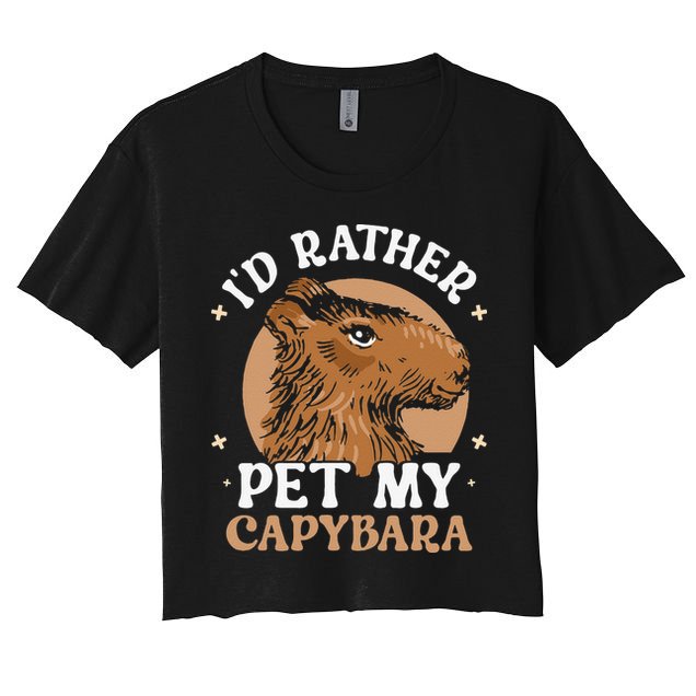 I'd Rather Pet My Capybara Animal Capybaras Rodent Lover Crop Top