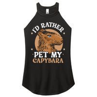 I'd Rather Pet My Capybara Animal Capybaras Rodent Lover Women's Perfect Tri Rocker Tank