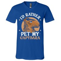 I'd Rather Pet My Capybara Animal Capybaras Rodent Lover V-Neck T-Shirt