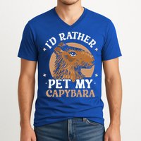 I'd Rather Pet My Capybara Animal Capybaras Rodent Lover V-Neck T-Shirt
