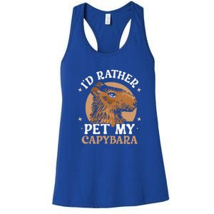 I'd Rather Pet My Capybara Animal Capybaras Rodent Lover Women's Racerback Tank