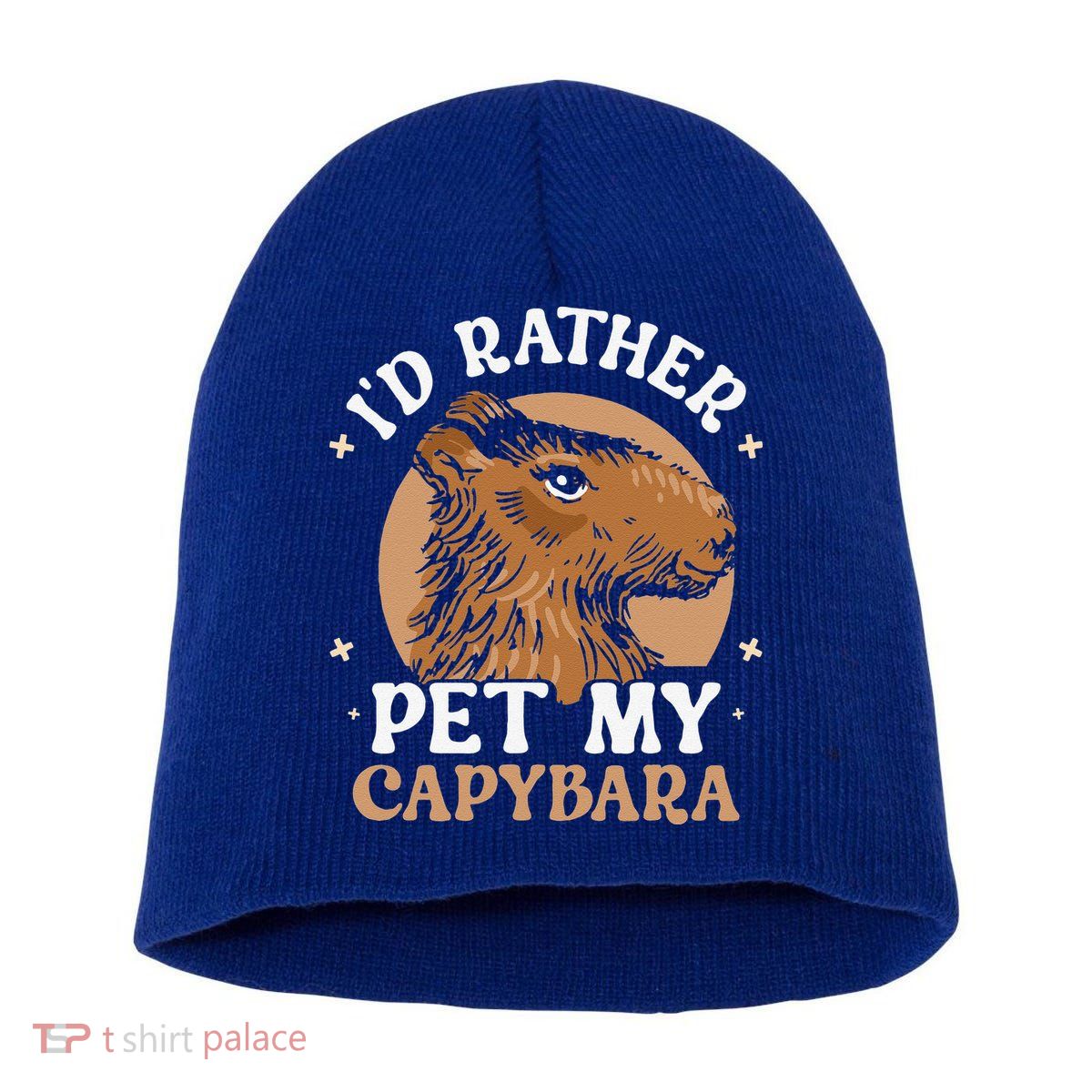 I'd Rather Pet My Capybara Animal Capybaras Rodent Lover Short Acrylic Beanie