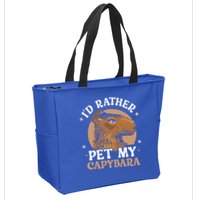 I'd Rather Pet My Capybara Animal Capybaras Rodent Lover Zip Tote Bag