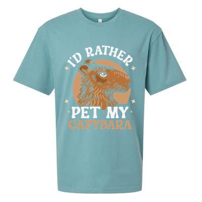 I'd Rather Pet My Capybara Animal Capybaras Rodent Lover Sueded Cloud Jersey T-Shirt