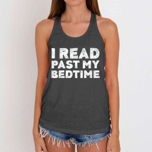 I Read Past My Bedtime Book Lover Funny Reading Gift Women's Knotted Racerback Tank