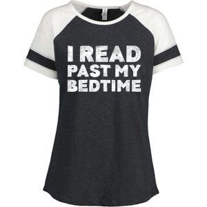 I Read Past My Bedtime Book Lover Funny Reading Gift Enza Ladies Jersey Colorblock Tee