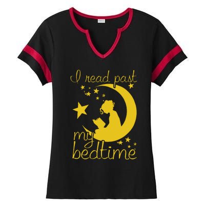 I Read Past My Bedtime Lover Funny Reading Gift Ladies Halftime Notch Neck Tee