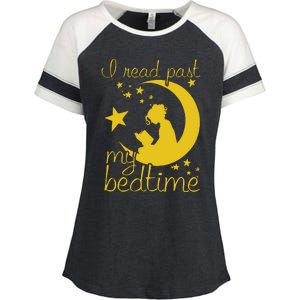 I Read Past My Bedtime Lover Funny Reading Gift Enza Ladies Jersey Colorblock Tee