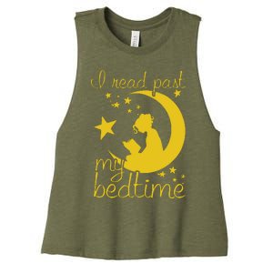 I Read Past My Bedtime Lover Funny Reading Gift Women's Racerback Cropped Tank