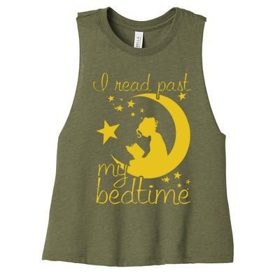 I Read Past My Bedtime Lover Funny Reading Gift Women's Racerback Cropped Tank