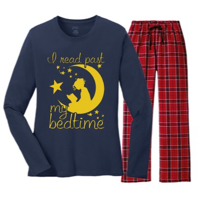 I Read Past My Bedtime Lover Funny Reading Gift Women's Long Sleeve Flannel Pajama Set 