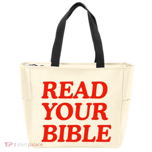 Isaiah Robin Read Your Bible Zip Tote Bag