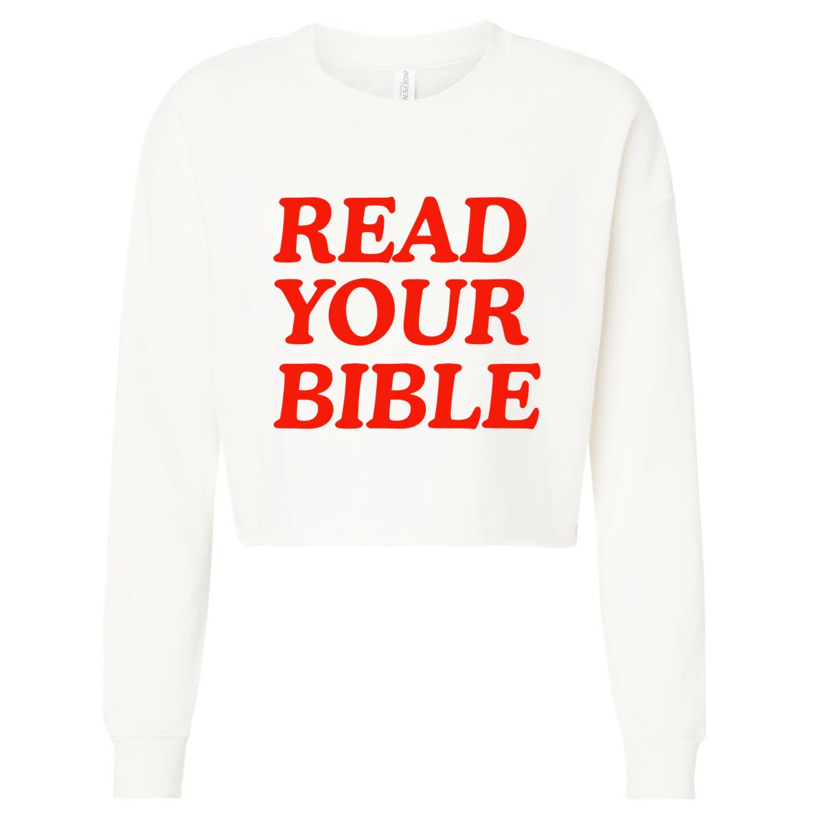 Isaiah Robin Read Your Bible Cropped Pullover Crew