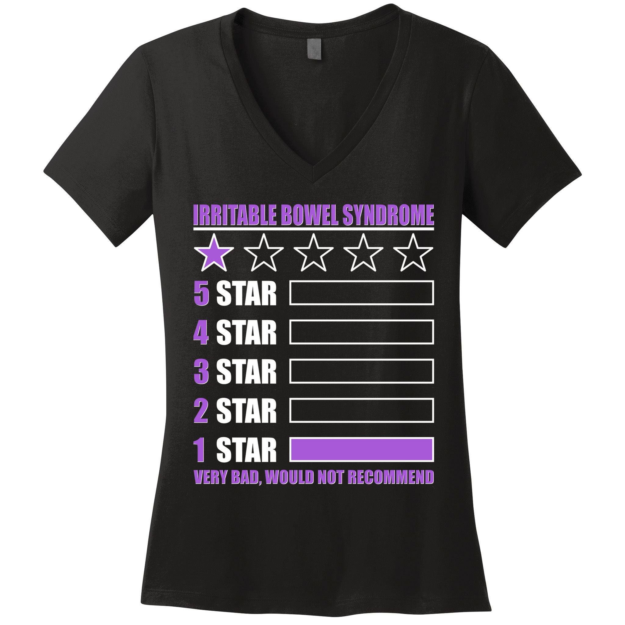Irritable Bowel Syndrome 1 Star Rating Very Bad Would Not Recommend Women's V-Neck T-Shirt