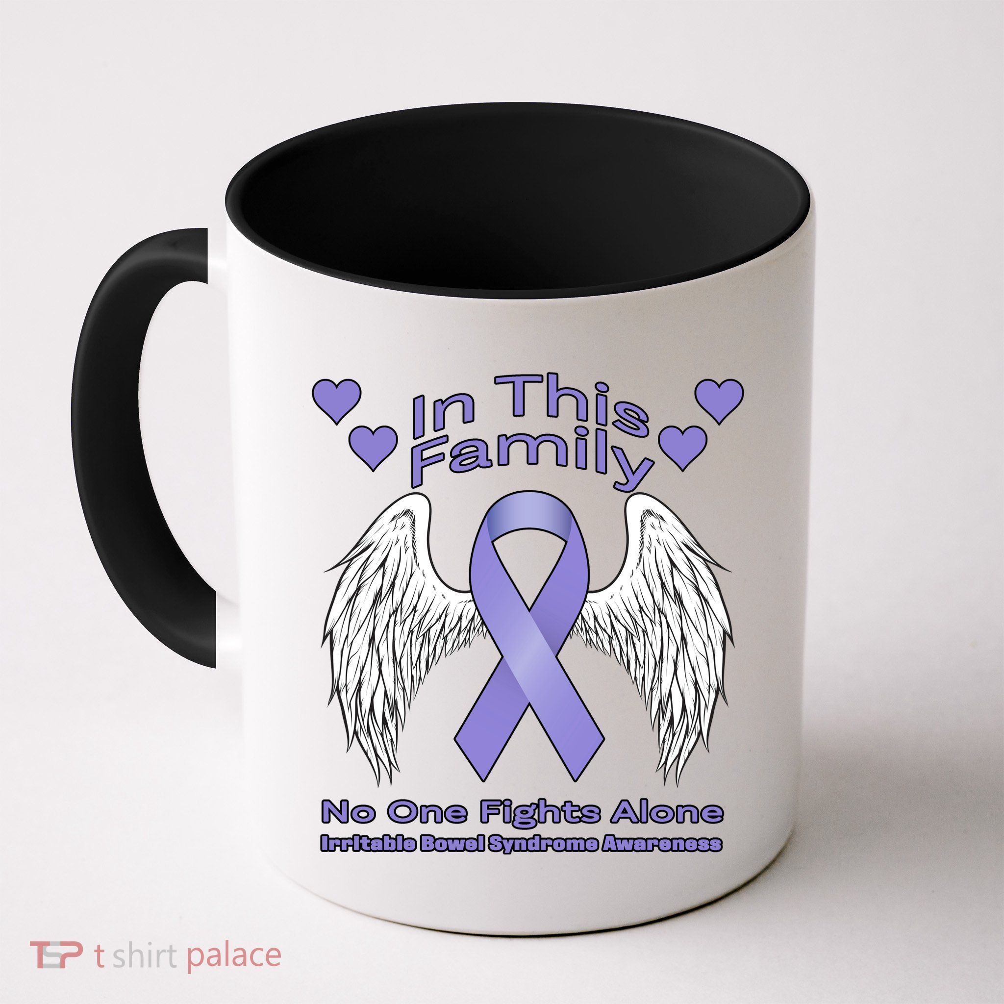 Irritable Bowel Syndrome Awareness Angle Wings No Fights Alone Mug