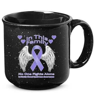 Irritable Bowel Syndrome Awareness Angle Wings No Fights Alone 15oz Campfire Ceramic Mug