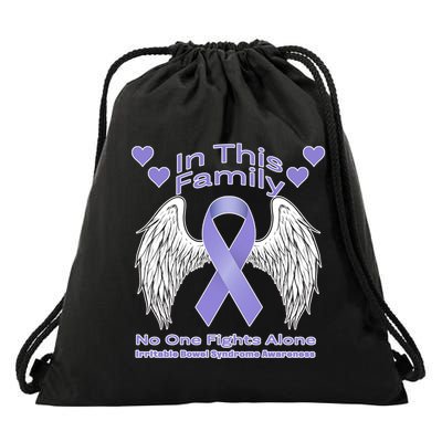 Irritable Bowel Syndrome Awareness Angle Wings No Fights Alone Drawstring Bag