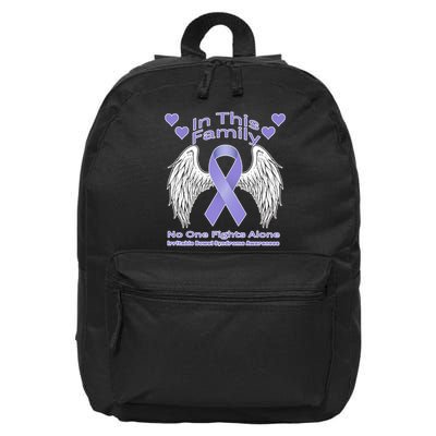 Irritable Bowel Syndrome Awareness Angle Wings No Fights Alone 16 in Basic Backpack