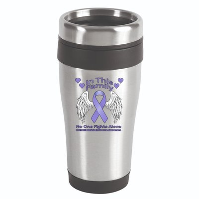 Irritable Bowel Syndrome Awareness Angle Wings No Fights Alone 16oz Travel Tumbler