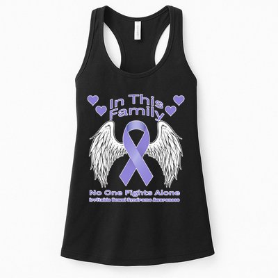 Irritable Bowel Syndrome Awareness Angle Wings No Fights Alone Womens Tank Top