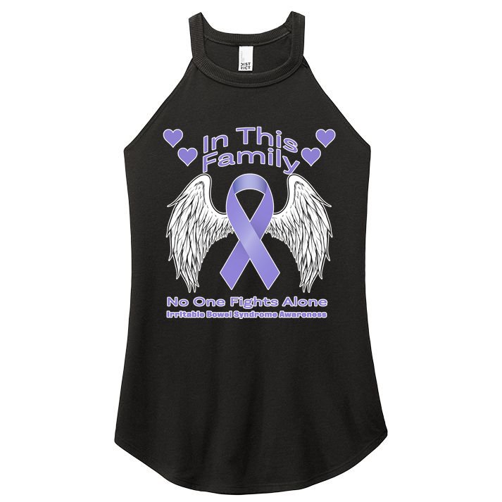 Irritable Bowel Syndrome Awareness Angle Wings No Fights Alone Women's Perfect Tri Rocker Tank