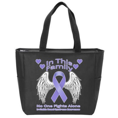 Irritable Bowel Syndrome Awareness Angle Wings No Fights Alone Zip Tote Bag
