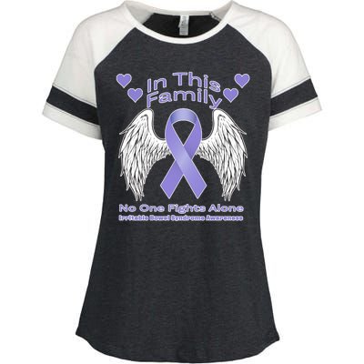 Irritable Bowel Syndrome Awareness Angle Wings No Fights Alone Enza Ladies Jersey Colorblock Tee