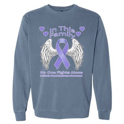 Irritable Bowel Syndrome Awareness Angle Wings No Fights Alone Garment-Dyed Sweatshirt