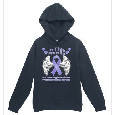 Irritable Bowel Syndrome Awareness Angle Wings No Fights Alone Urban Pullover Hoodie