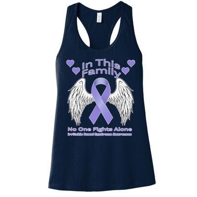 Irritable Bowel Syndrome Awareness Angle Wings No Fights Alone Women's Racerback Tank