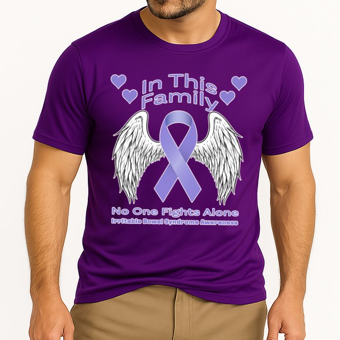 Irritable Bowel Syndrome Awareness Angle Wings No Fights Alone Cooling Performance Crew T-Shirt