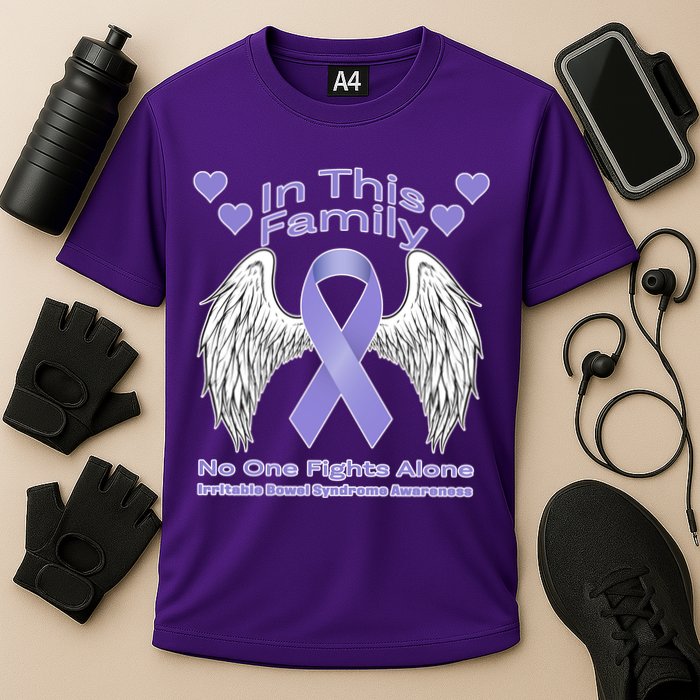 Irritable Bowel Syndrome Awareness Angle Wings No Fights Alone Cooling Performance Crew T-Shirt