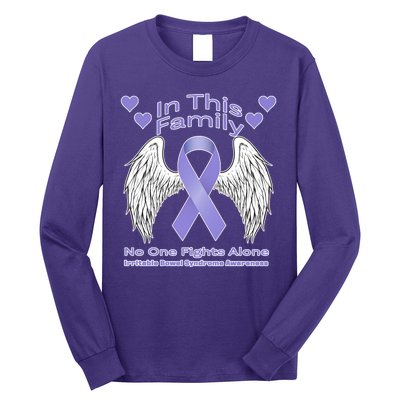 Irritable Bowel Syndrome Awareness Angle Wings No Fights Alone Long Sleeve Shirt