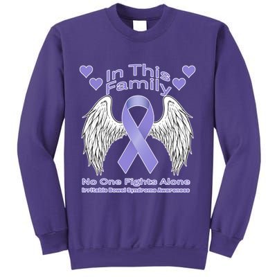 Irritable Bowel Syndrome Awareness Angle Wings No Fights Alone Sweatshirt