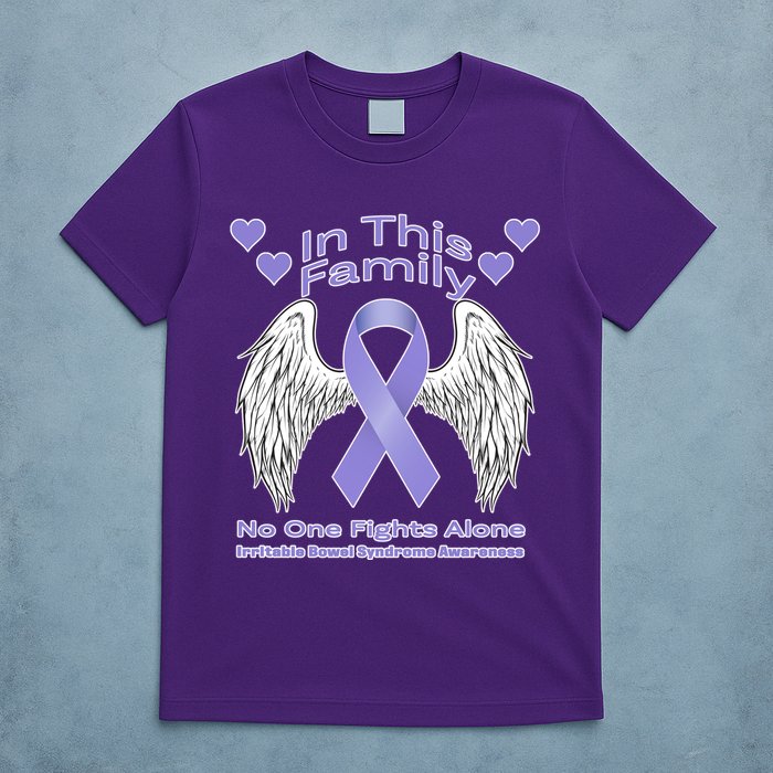 Irritable Bowel Syndrome Awareness Angle Wings No Fights Alone T-Shirt
