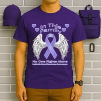 Irritable Bowel Syndrome Awareness Angle Wings No Fights Alone T-Shirt