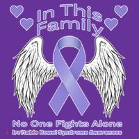 Irritable Bowel Syndrome Awareness Angle Wings No Fights Alone T-Shirt