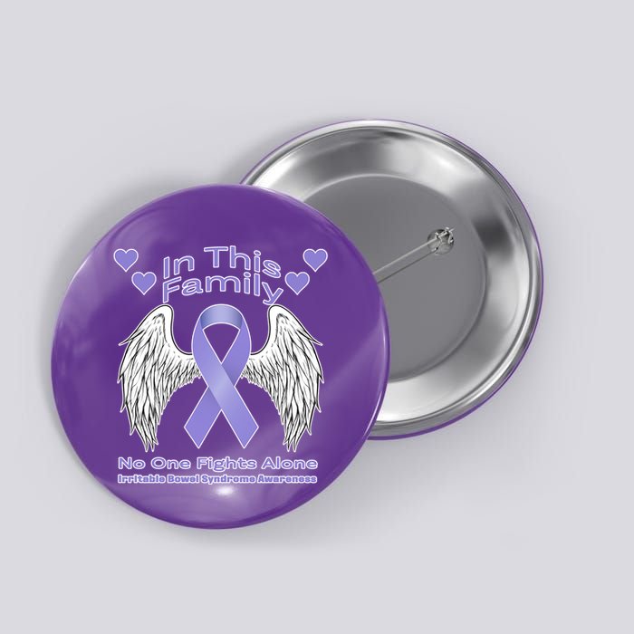 Irritable Bowel Syndrome Awareness Angle Wings No Fights Alone Button