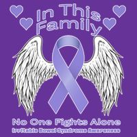 Irritable Bowel Syndrome Awareness Angle Wings No Fights Alone Button