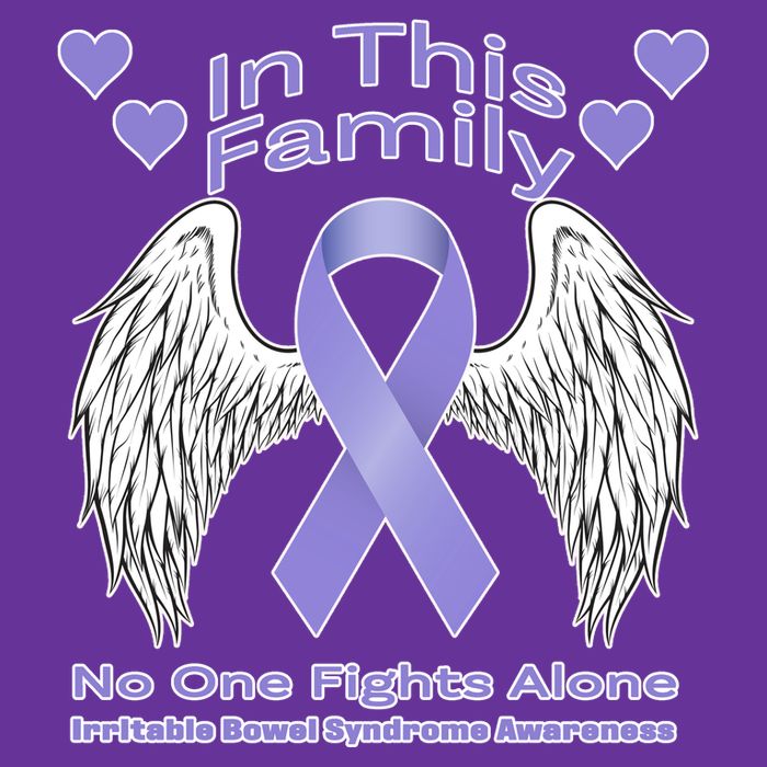 Irritable Bowel Syndrome Awareness Angle Wings No Fights Alone Button