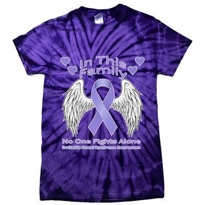 Irritable Bowel Syndrome Awareness Angle Wings No Fights Alone Tie-Dye T-Shirt