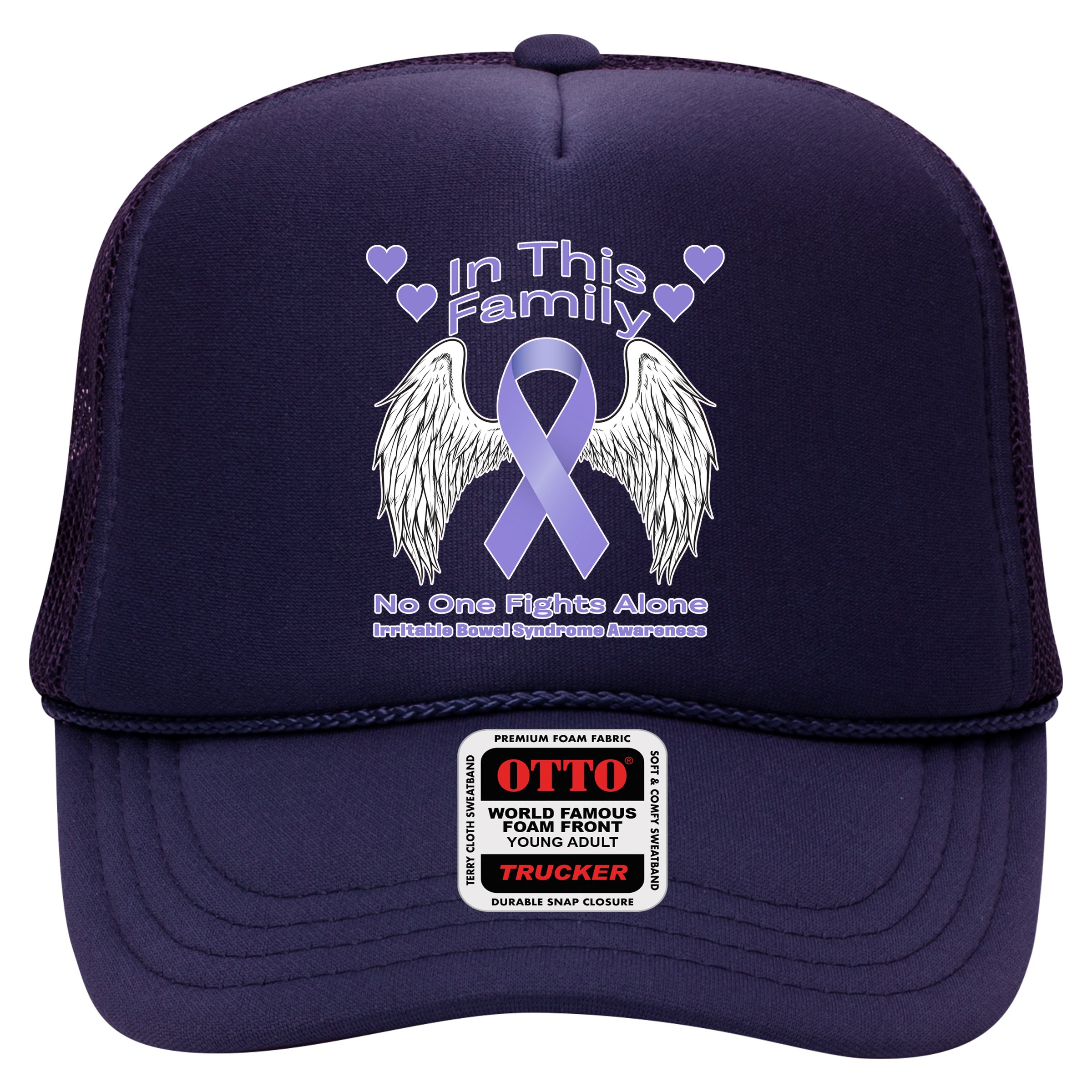 Irritable Bowel Syndrome Awareness Angle Wings No Fights Alone Hat