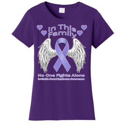 Irritable Bowel Syndrome Awareness Angle Wings No Fights Alone Women's T-Shirt