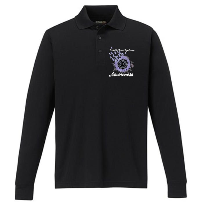 Irritable Bowel Syndrome Awareness IBS Performance Long Sleeve Polo