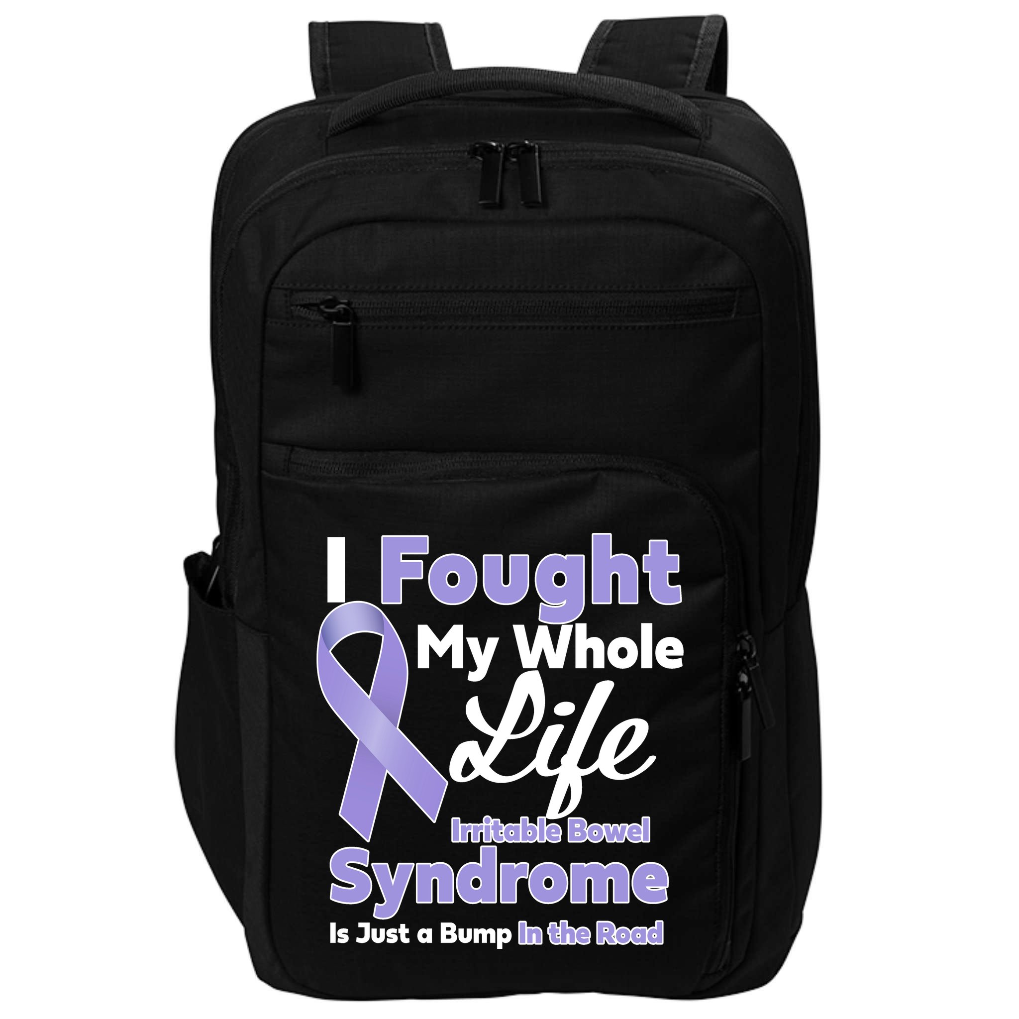 Irritable Bowel Syndrome Awareness IBS Bump In The Road Impact Tech Backpack